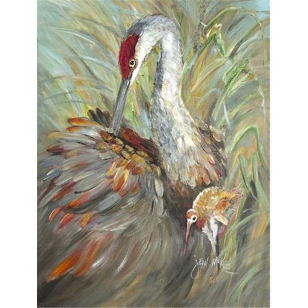 Carolines Treasures Carolines Treasures JMK1143CHF Sandhill Crane With Baby Flag Canvas House Size JMK1143CHF